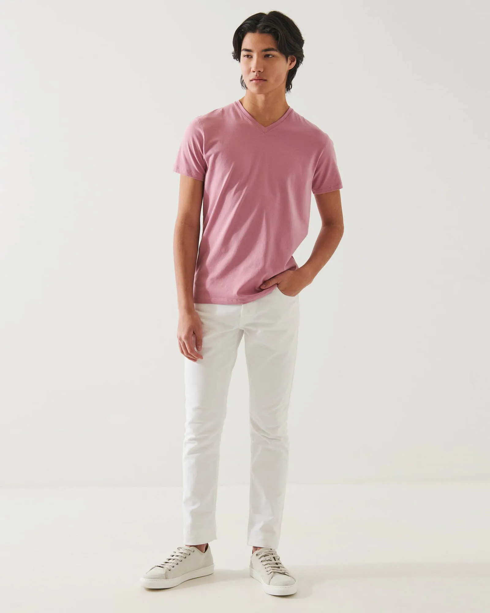 Short Sleeve V-Neck Stretch Tee sold by TNT Fashion product image thumbnail 2