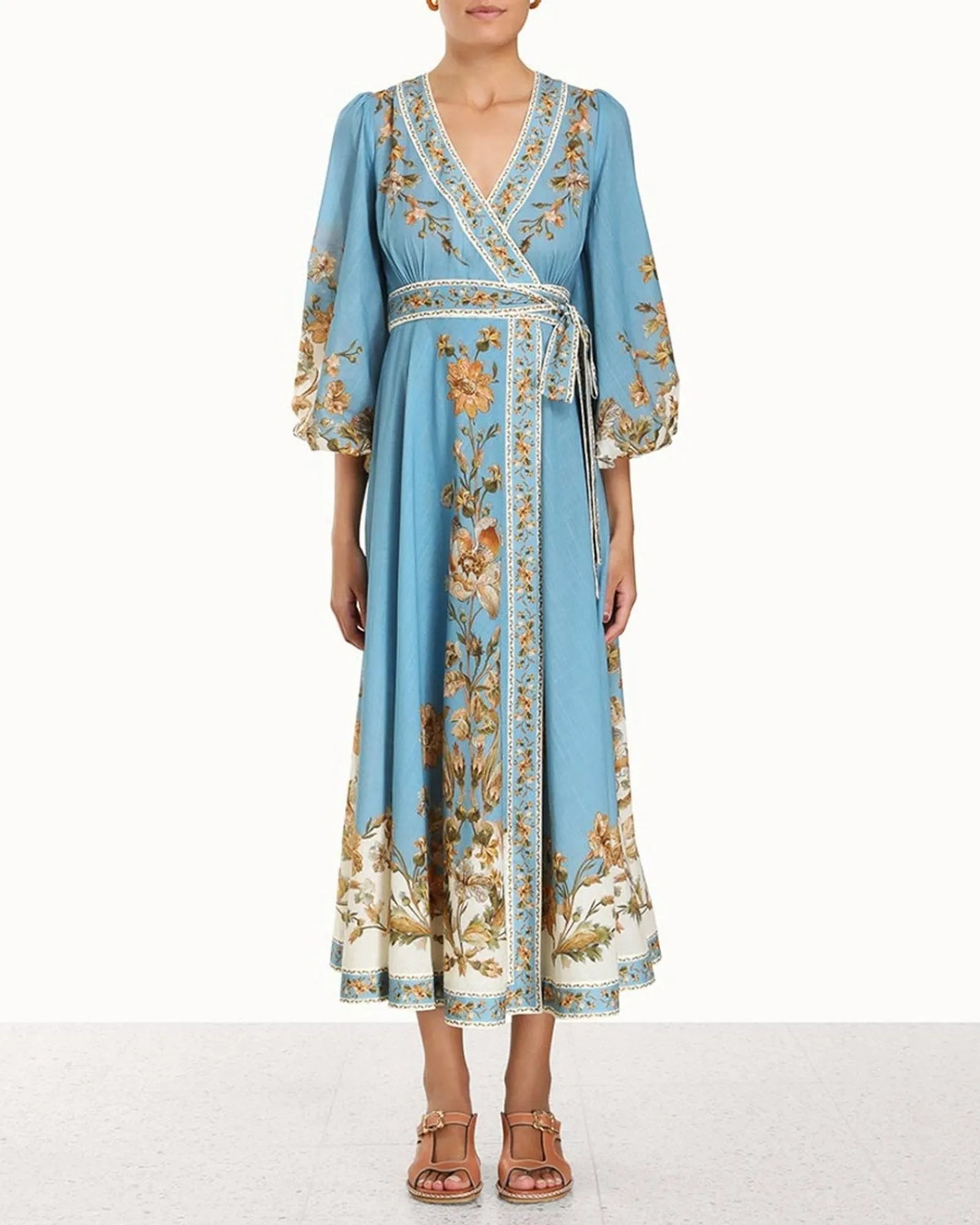 Chintz Wrap Midi Dress sold by TNT Fashion