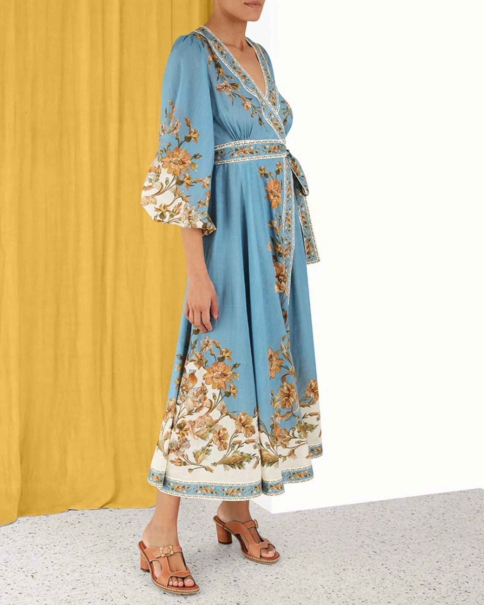 Chintz Wrap Midi Dress sold by TNT Fashion product image thumbnail 3