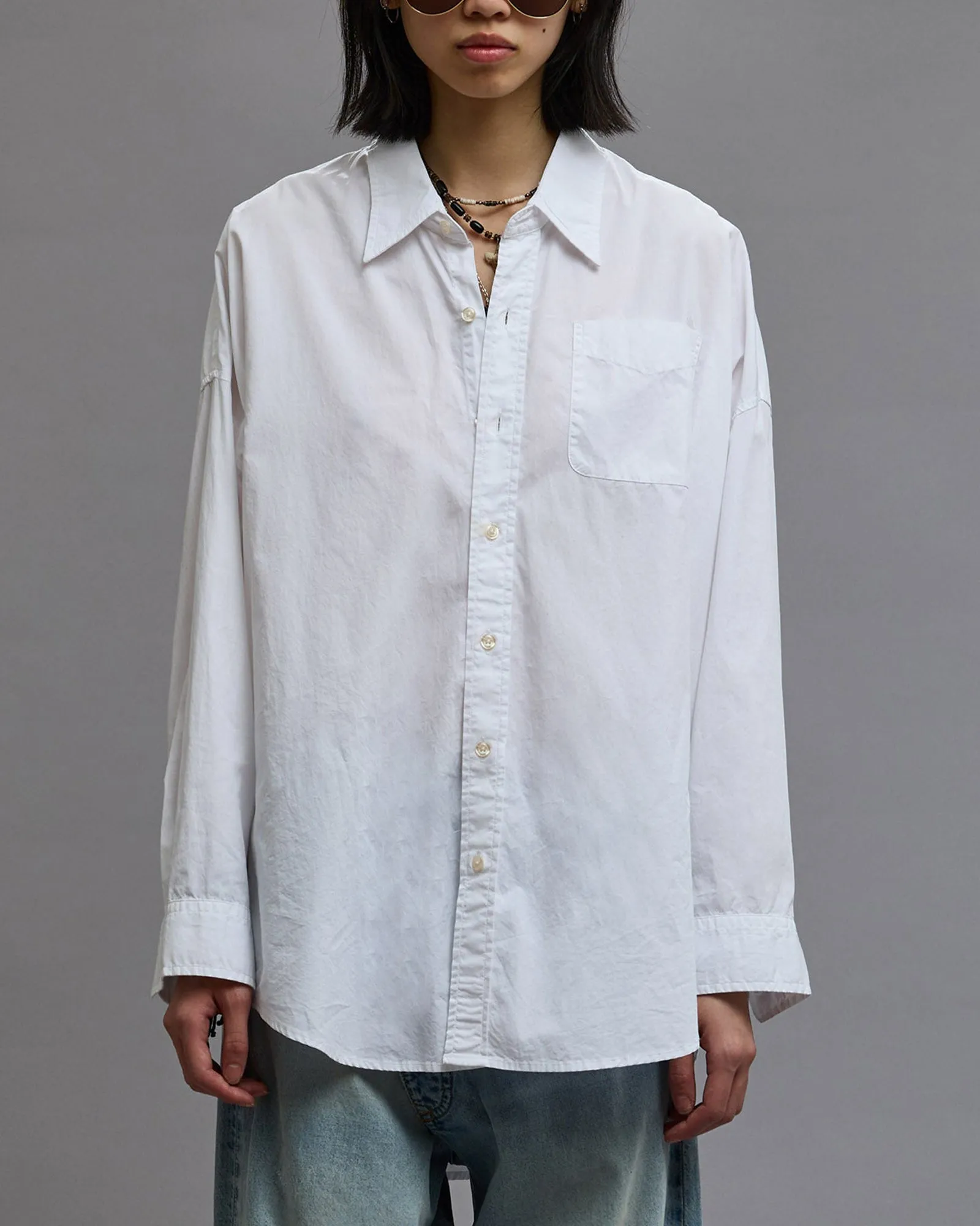 Drop Neck Oxford Shirt sold by TNT Fashion