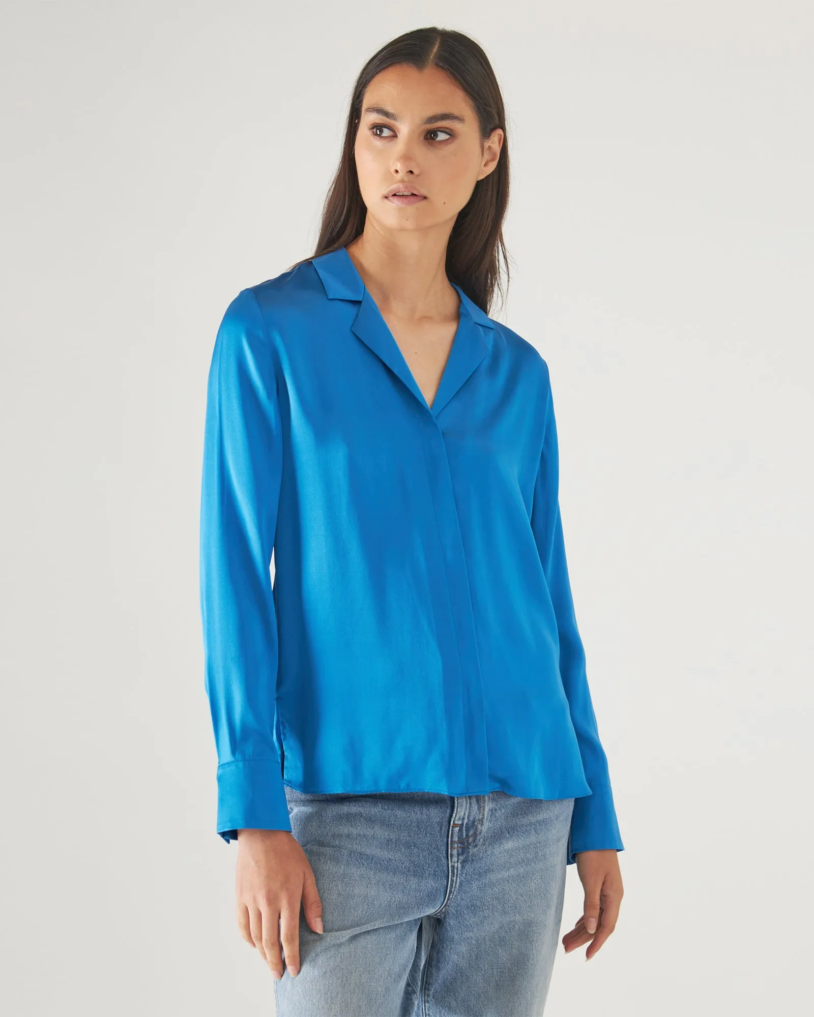 Long Sleeve Silk Camp Shirt sold by TNT Fashion product image thumbnail 3