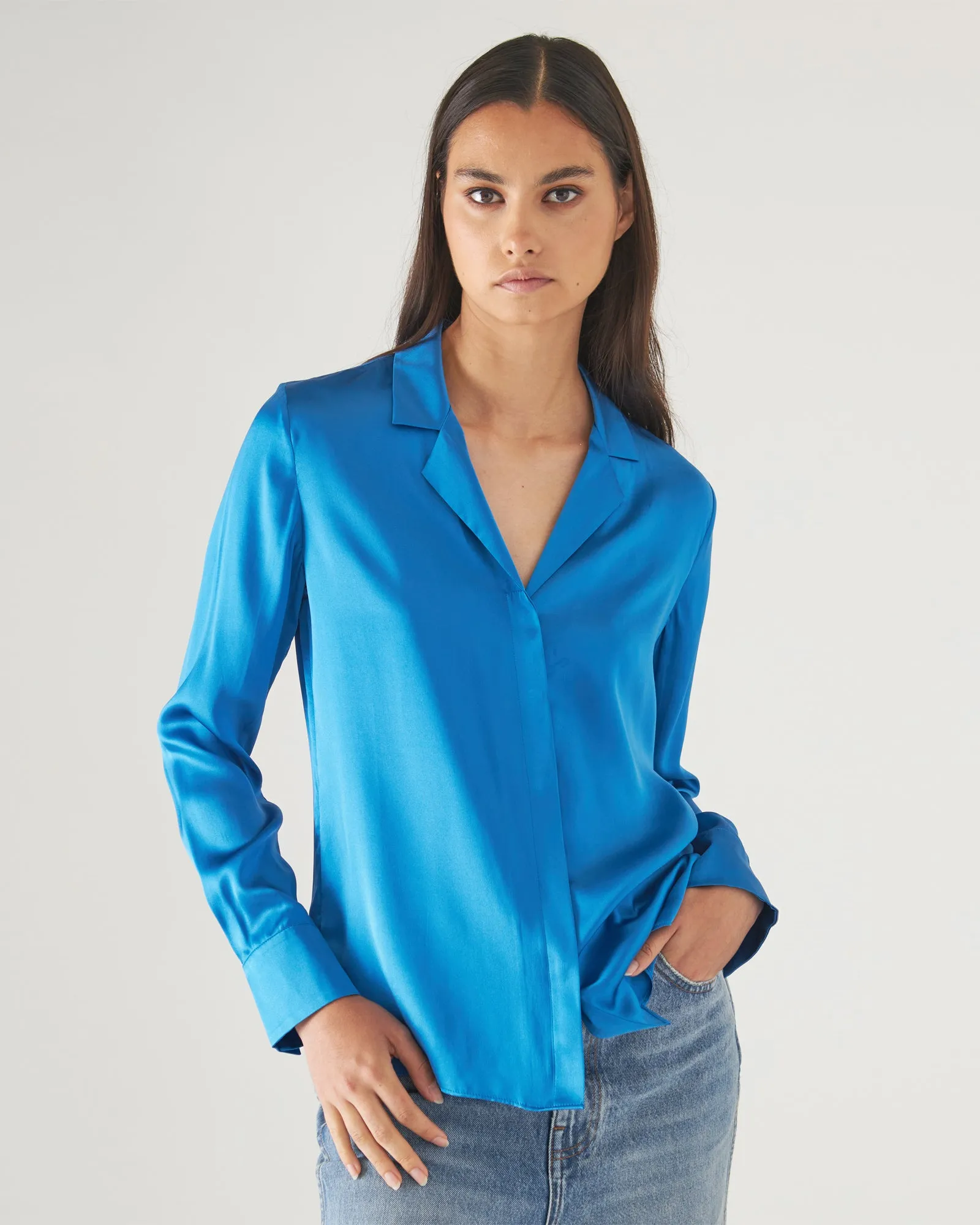 Long Sleeve Silk Camp Shirt sold by TNT Fashion