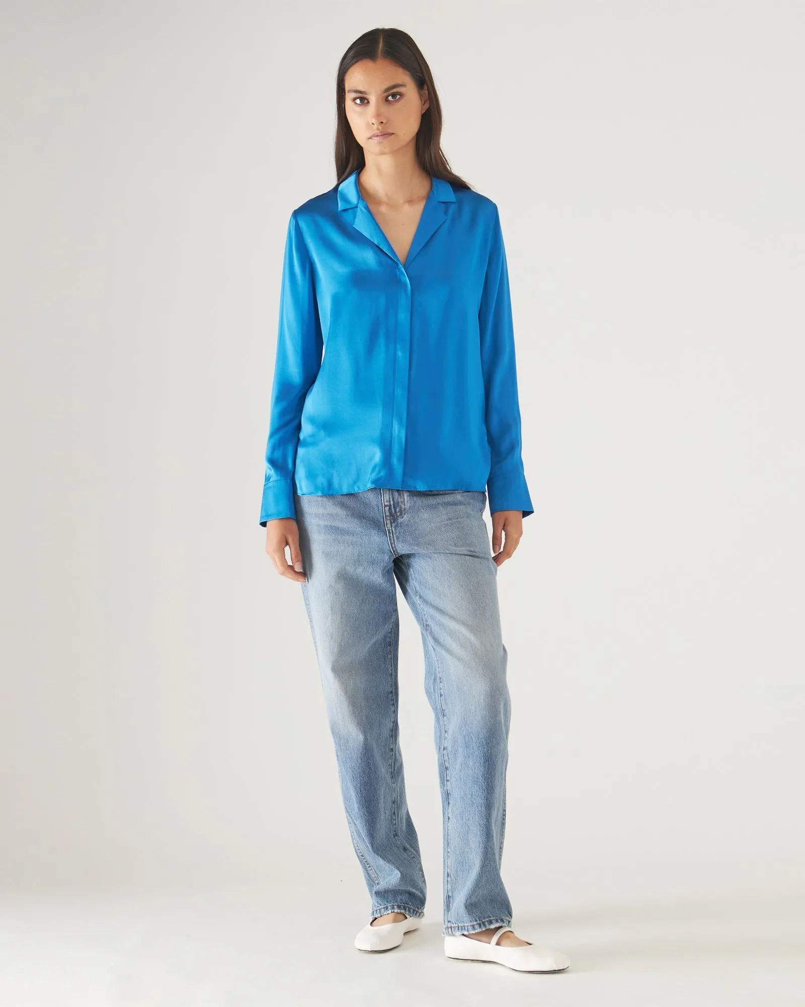 Long Sleeve Silk Camp Shirt sold by TNT Fashion product image thumbnail 2