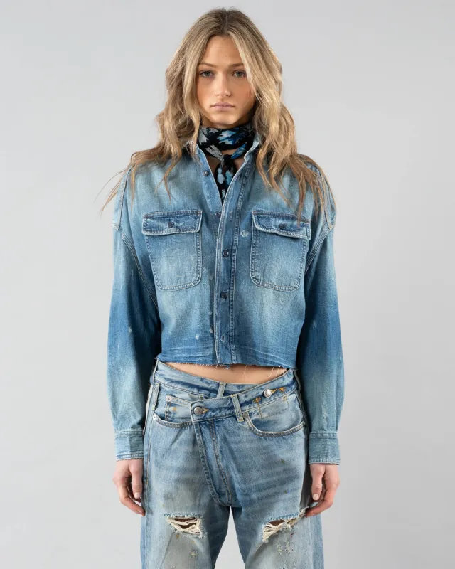 Cropped Denim Shirt sold by TNT Fashion