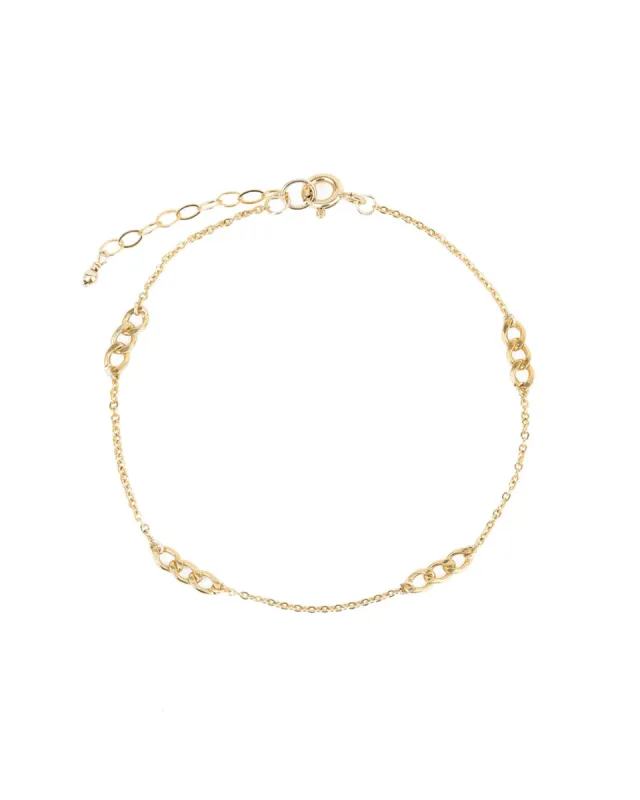 Stationed Curb Cable Chain Bracelet sold by Blue Ruby