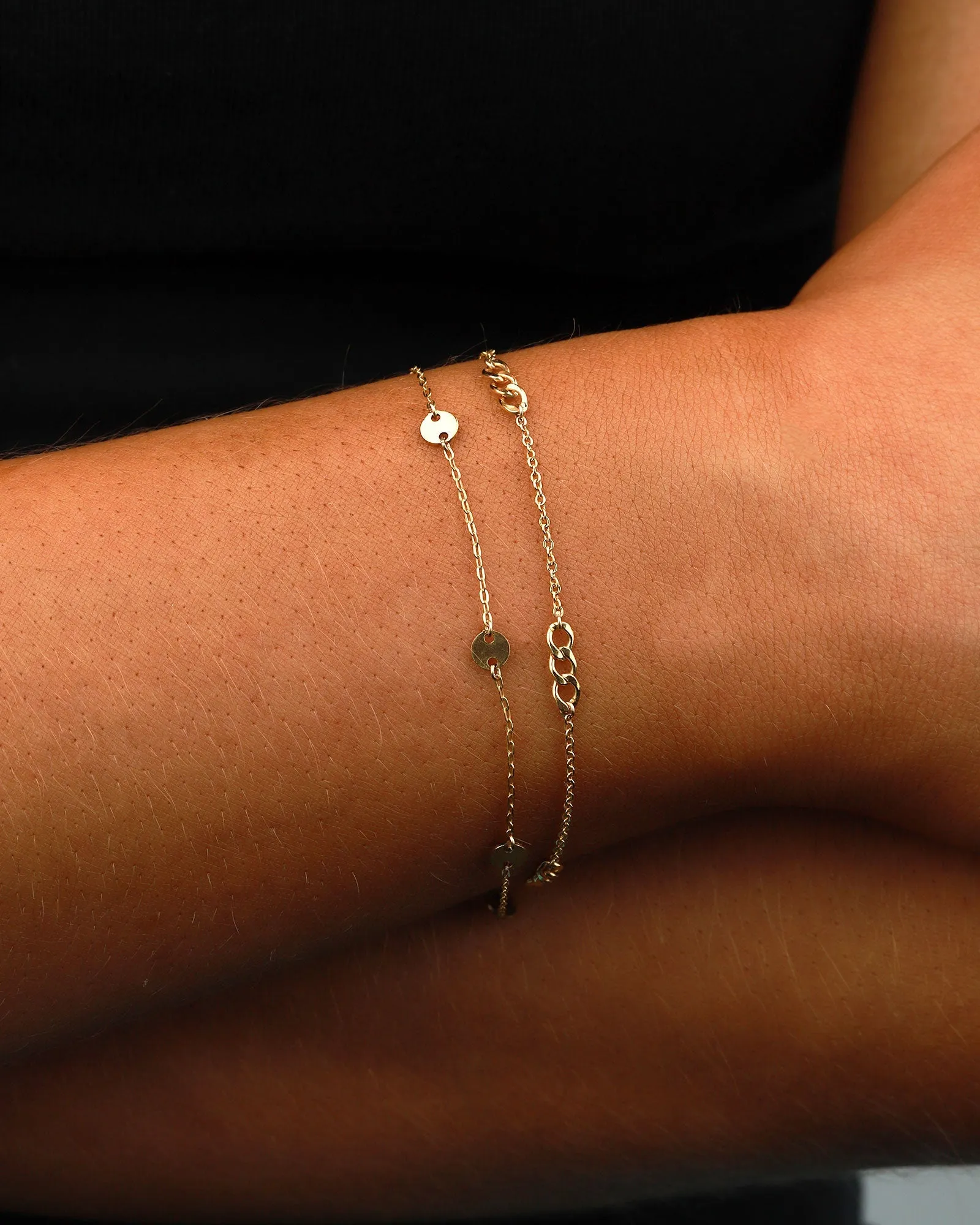 Stationed Curb Cable Chain Bracelet sold by Blue Ruby product image thumbnail 2