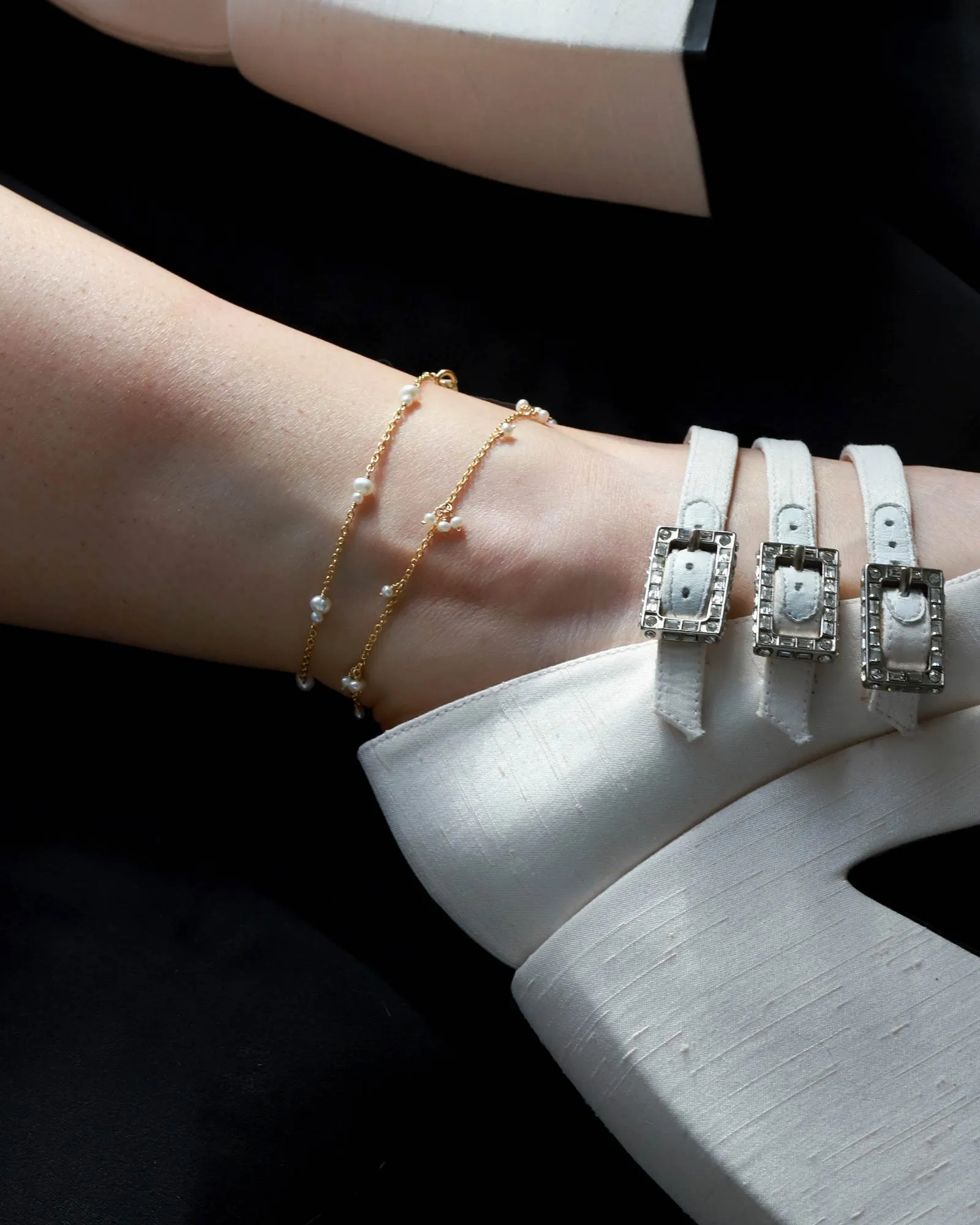 Pearl Cluster Drop Anklet sold by Blue Ruby product image thumbnail 2