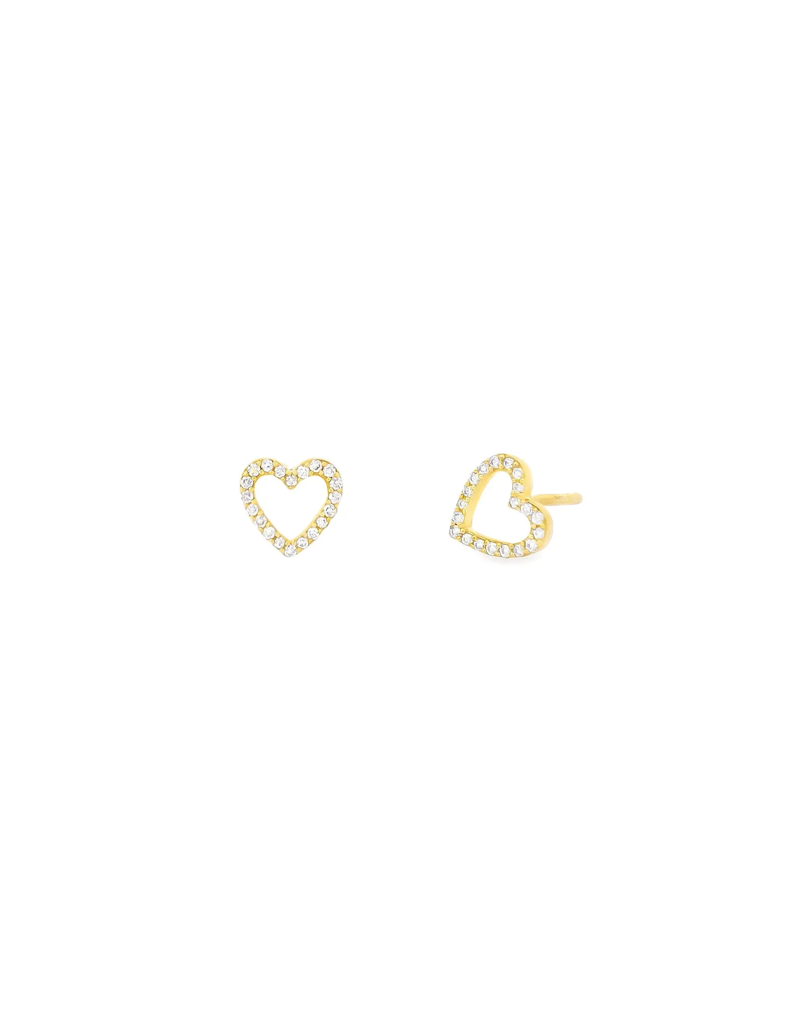 Cut Out Heart Pavé Diamond Studs sold by Blue Ruby