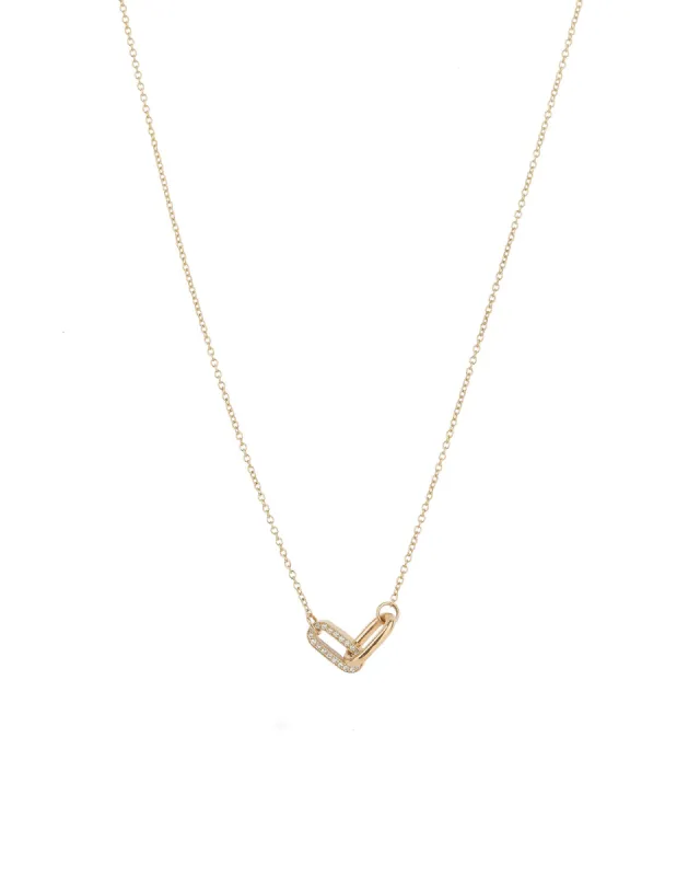 2 Chain Link Pavé Necklace sold by Blue Ruby