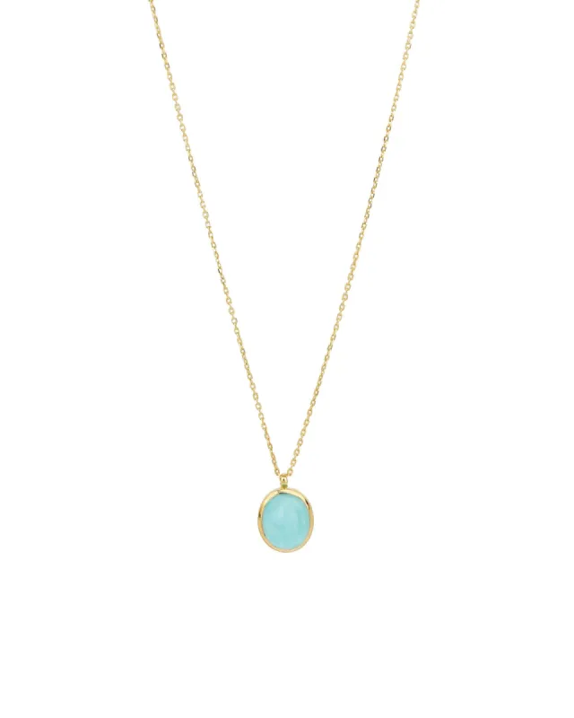 Oval Bezel Stone Necklace sold by Blue Ruby