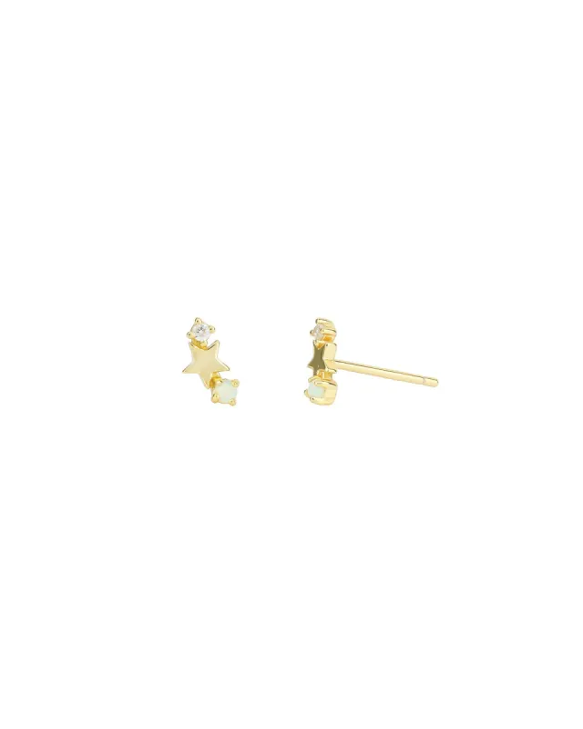 Star Opal + CZ Studs sold by Blue Ruby