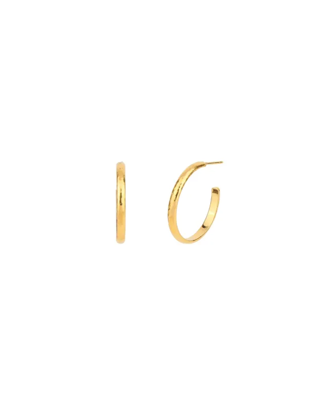 Flat Hammered Hoops | 22mm sold by Blue Ruby