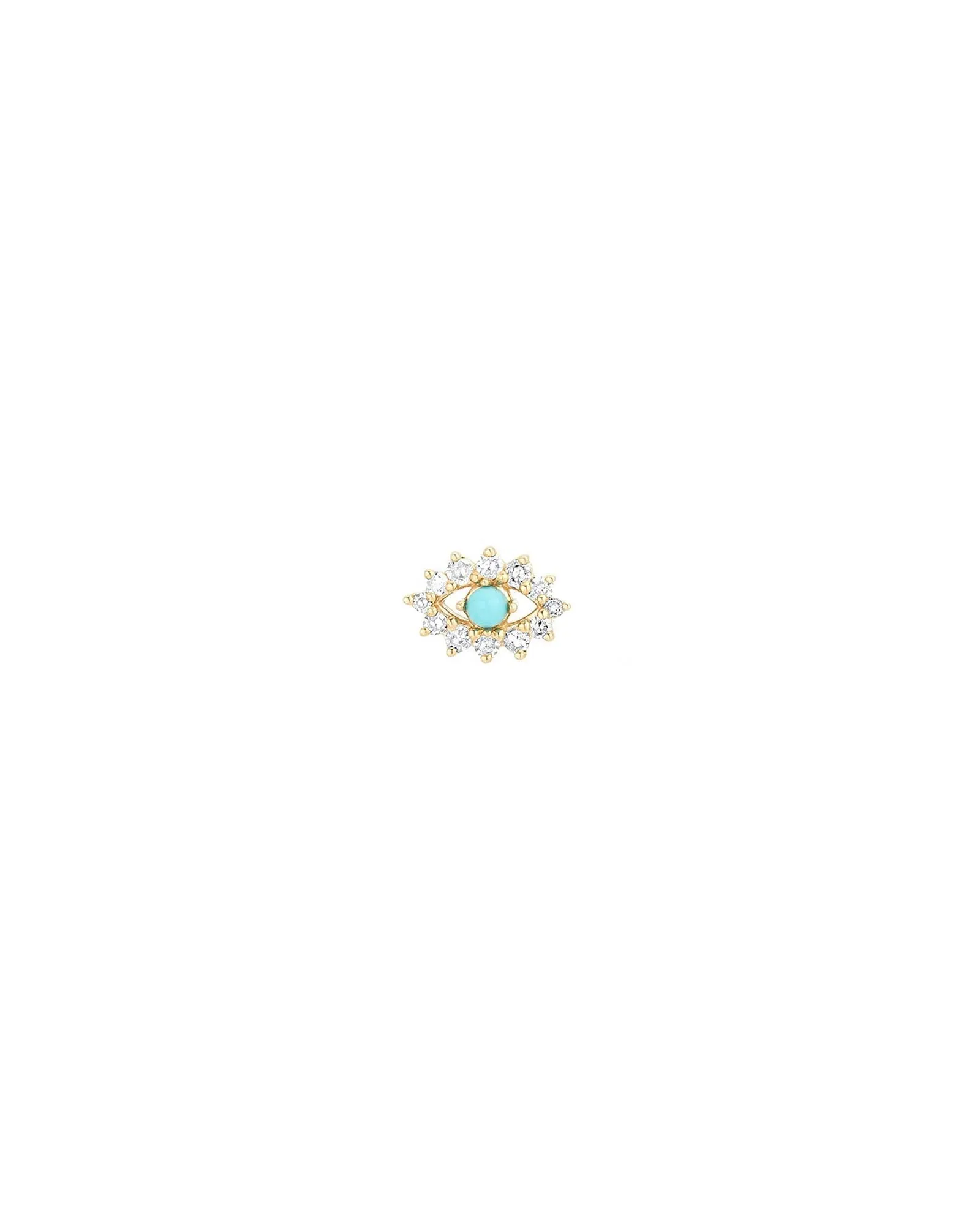 Turquoise + Diamond Evil Eye Stud sold by Blue Ruby