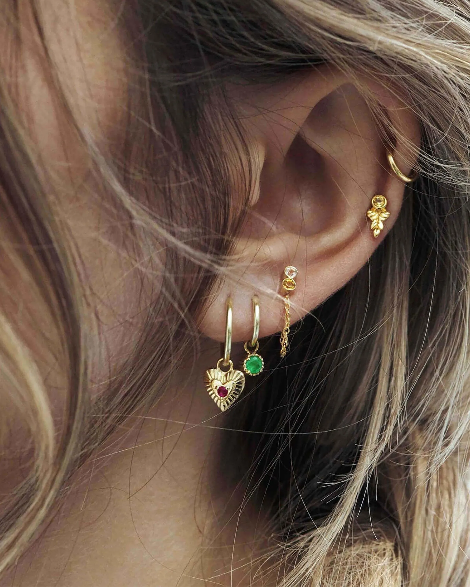 CZ Heart Drop Huggies sold by Blue Ruby product image thumbnail 2