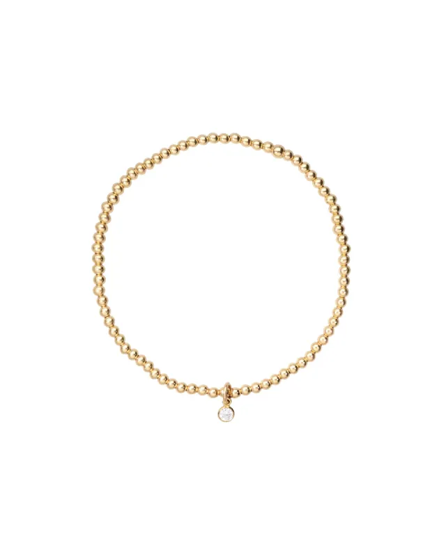 Beaded Cubic Zirconia Drop Bracelet I 2.5mm sold by Blue Ruby