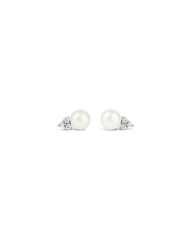 Trillium Diamond Pearl Studs sold by Blue Ruby