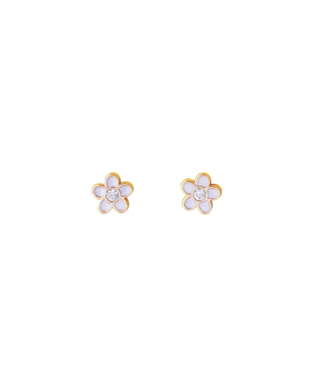 Flower Enamel CZ Studs sold by Blue Ruby