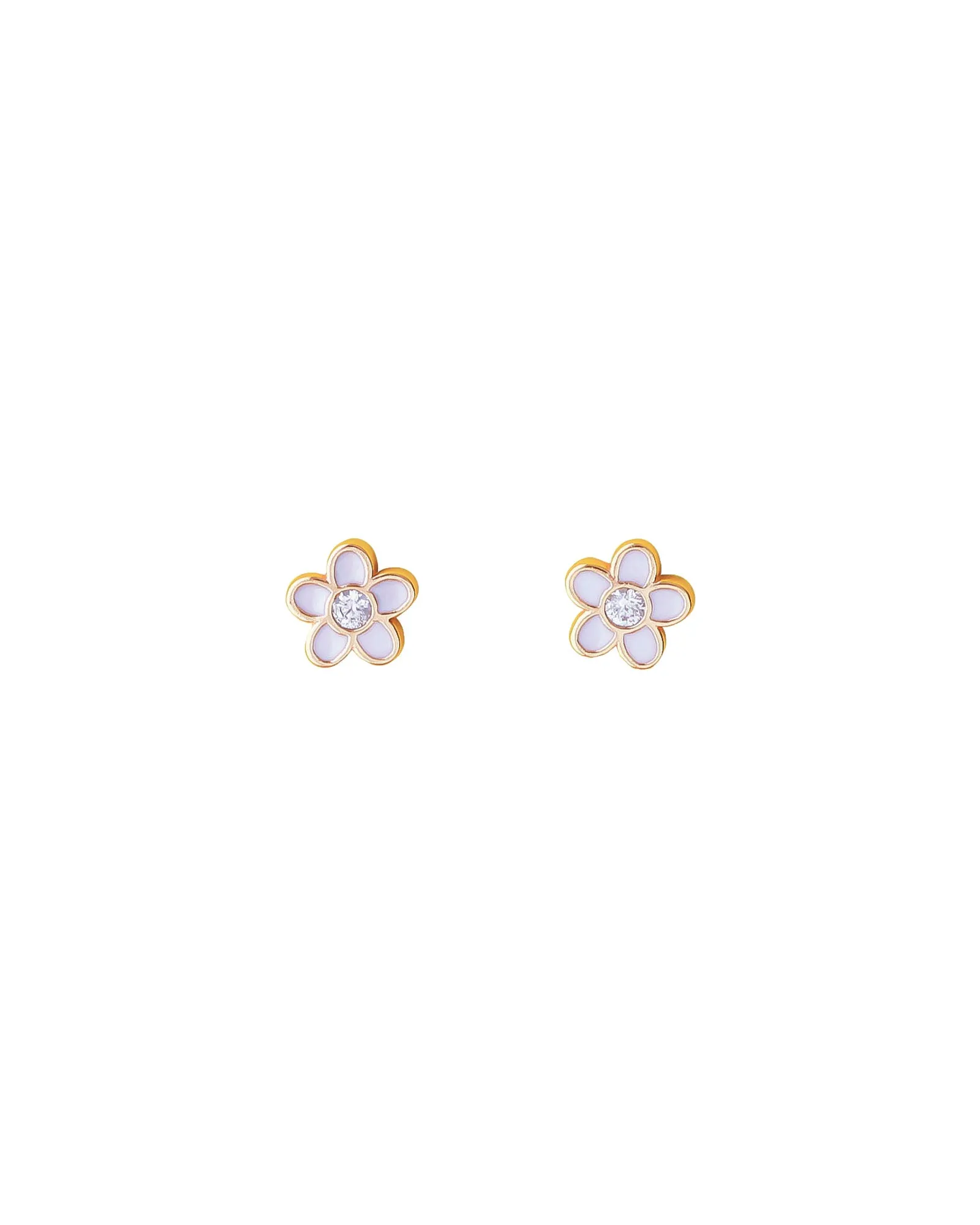 Flower Enamel CZ Studs sold by Blue Ruby