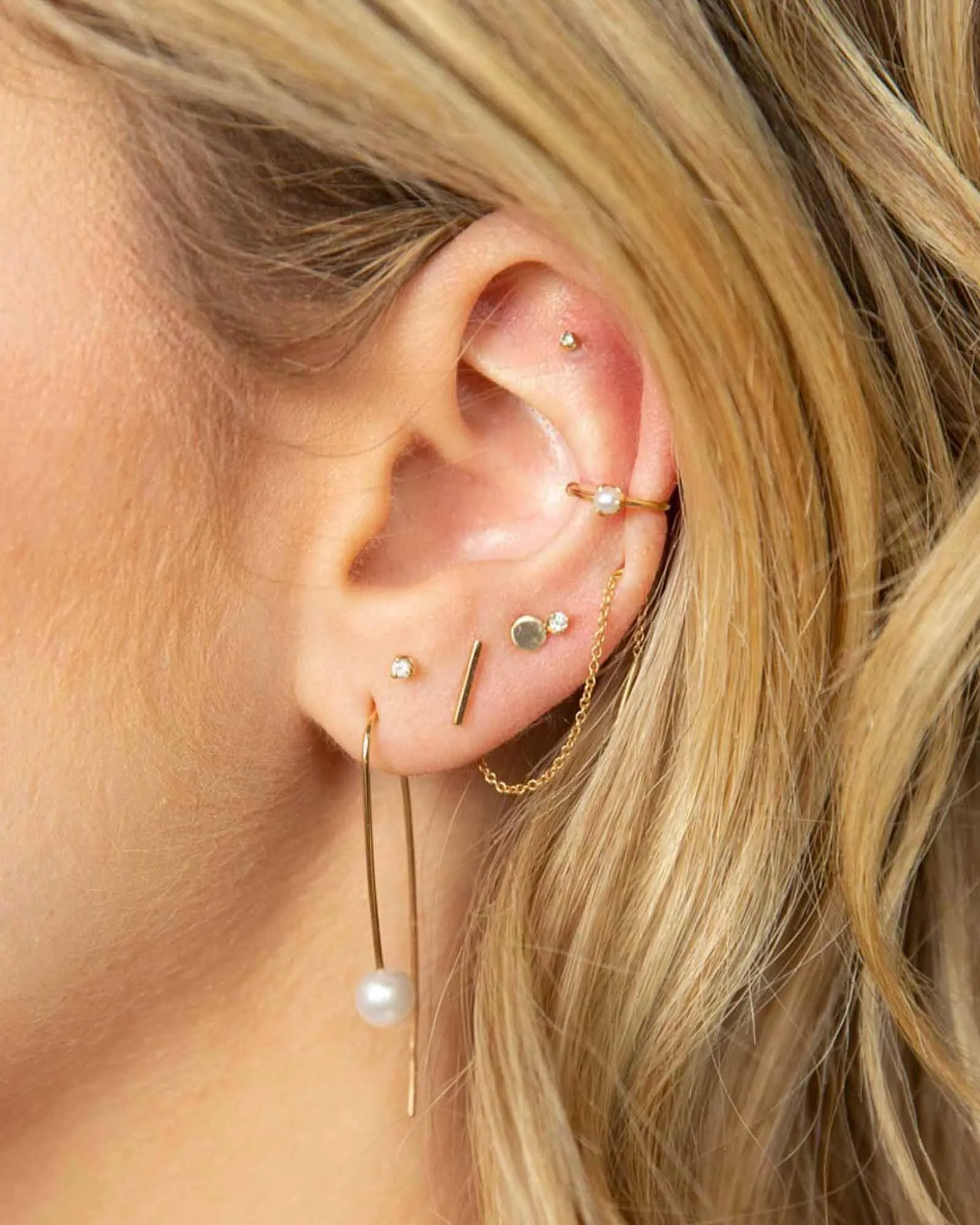 Thin Bar Threader Earrings sold by Blue Ruby product image thumbnail 2