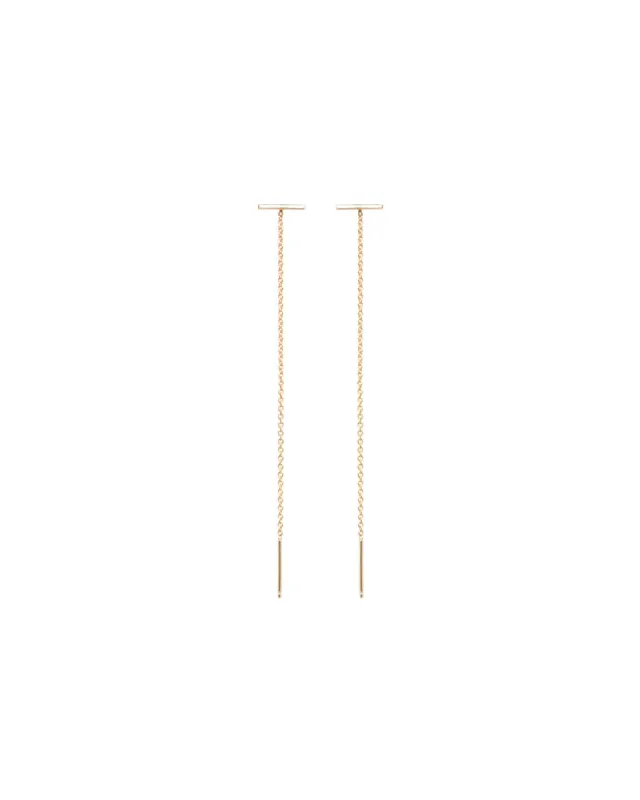 Thin Bar Threader Earrings sold by Blue Ruby