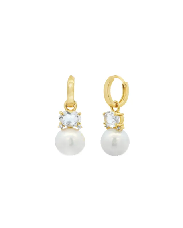 Crystal Pearl Drop Huggies sold by Blue Ruby
