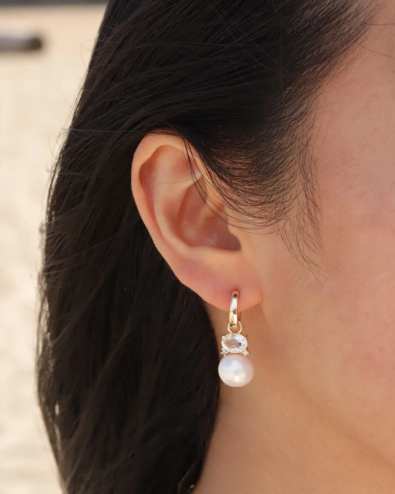 Crystal Pearl Drop Huggies sold by Blue Ruby product image thumbnail 2