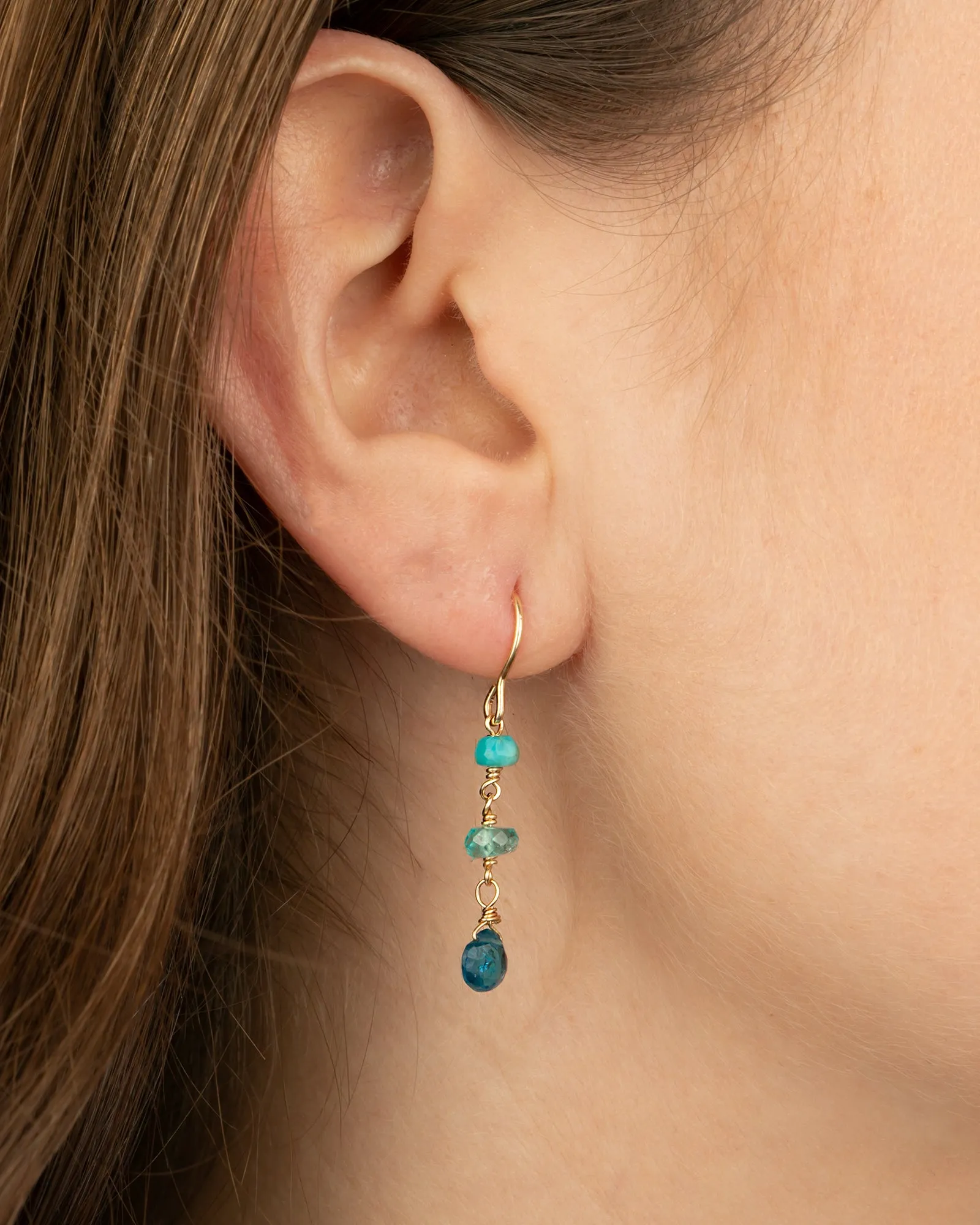 Three Mixed Stone Teardrop Hooks sold by Blue Ruby product image thumbnail 2