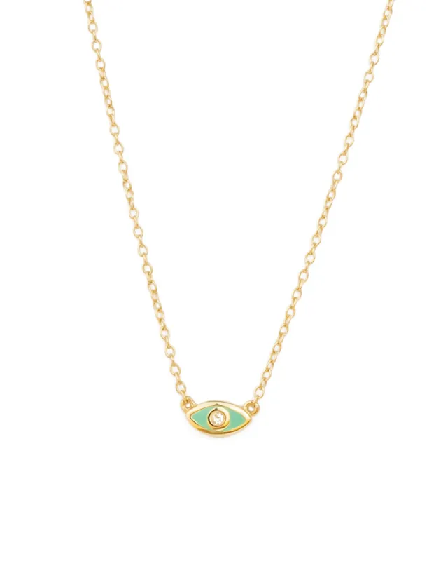 Evil Eye Enamel CZ Necklace sold by Blue Ruby