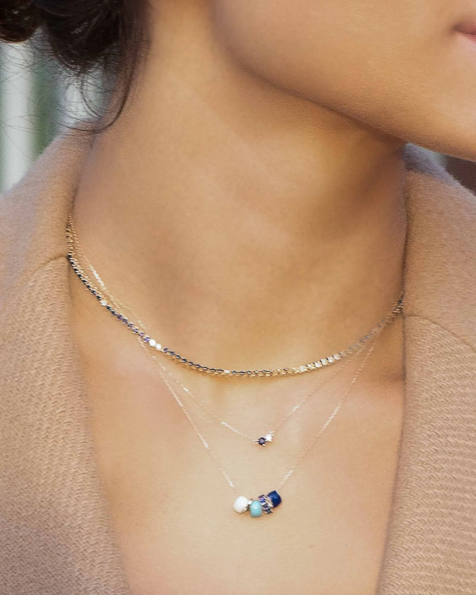 Diamond Sapphire Amigos Necklace sold by Blue Ruby product image thumbnail 3