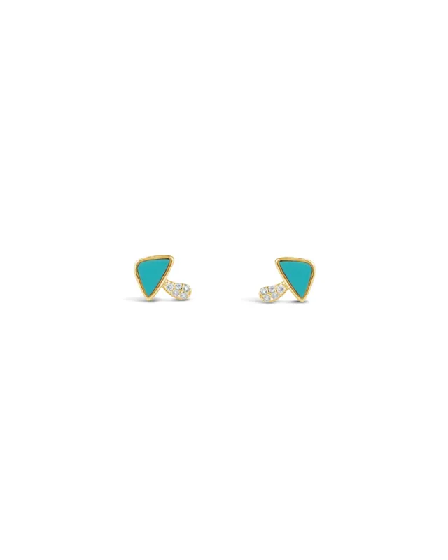 Diamond Mushroom Studs | Turquoise sold by Blue Ruby