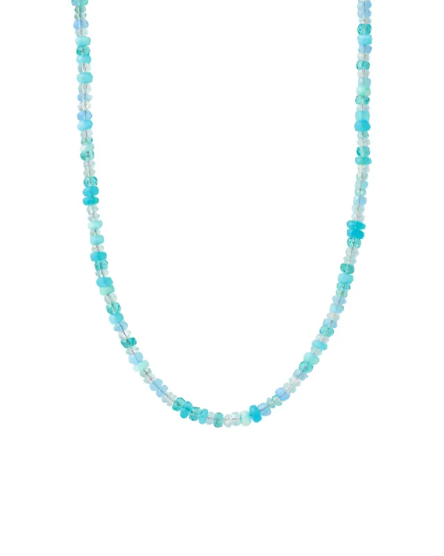 Aqua Mix Stone Necklace | 4mm sold by Blue Ruby