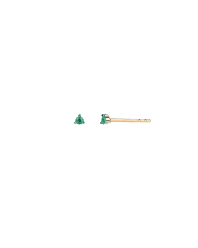 Tiny Emerald Prong Studs | 2.5mm sold by Blue Ruby