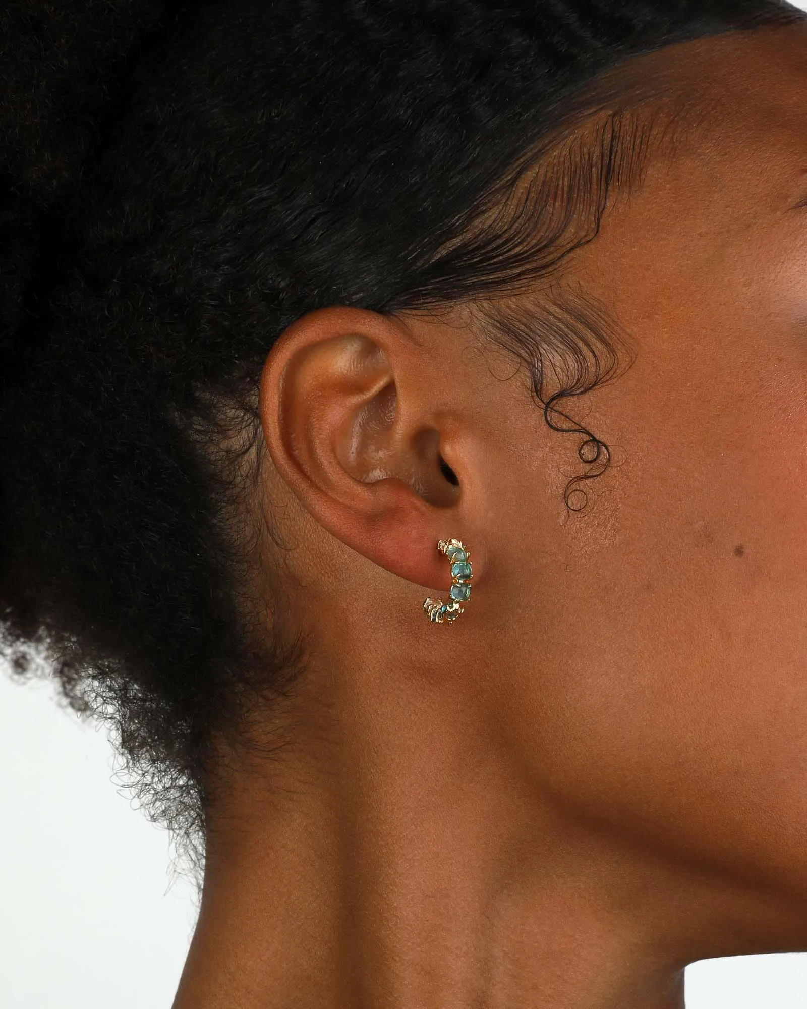 Ombre Birthstone Hoops | March sold by Blue Ruby product image thumbnail 2