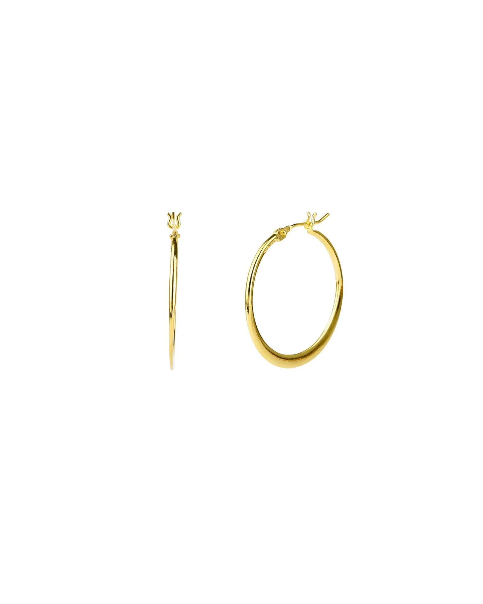 Flat Tapered Hoops | 28mm sold by Blue Ruby