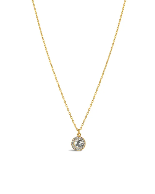 Round Pavé Halo Necklace sold by Blue Ruby