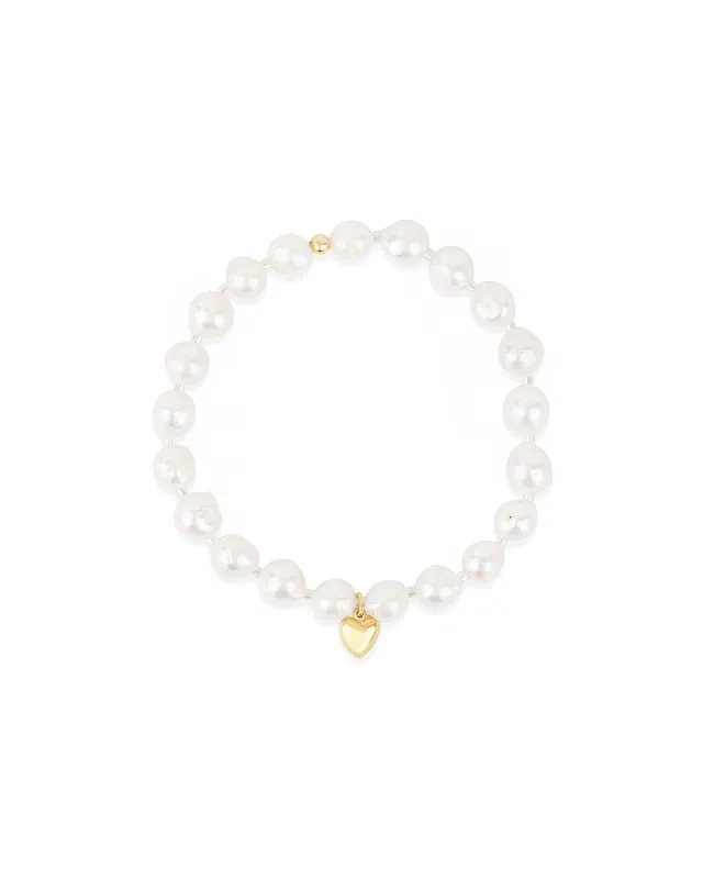 Pearl Miyuki Heart Drop Bracelet | 6mm sold by Blue Ruby