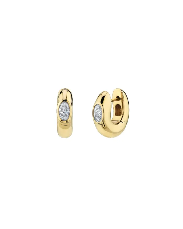 Oval CZ Huggies | 15mm sold by Blue Ruby