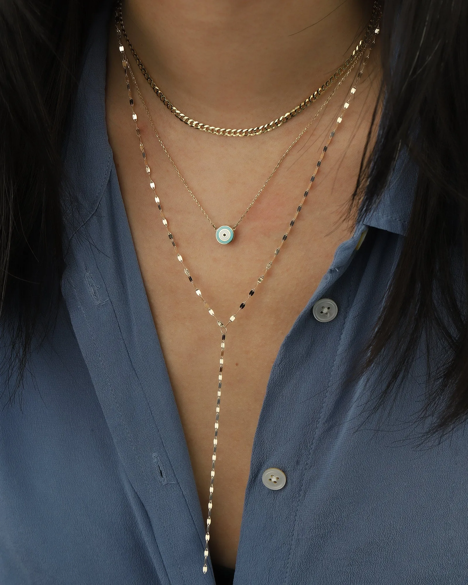 Round Evil Eye Enamel Necklace sold by Blue Ruby product image thumbnail 2