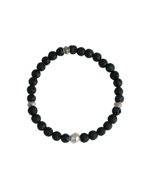 Lava Bead Disc Bracelet | 6mm sold by Blue Ruby