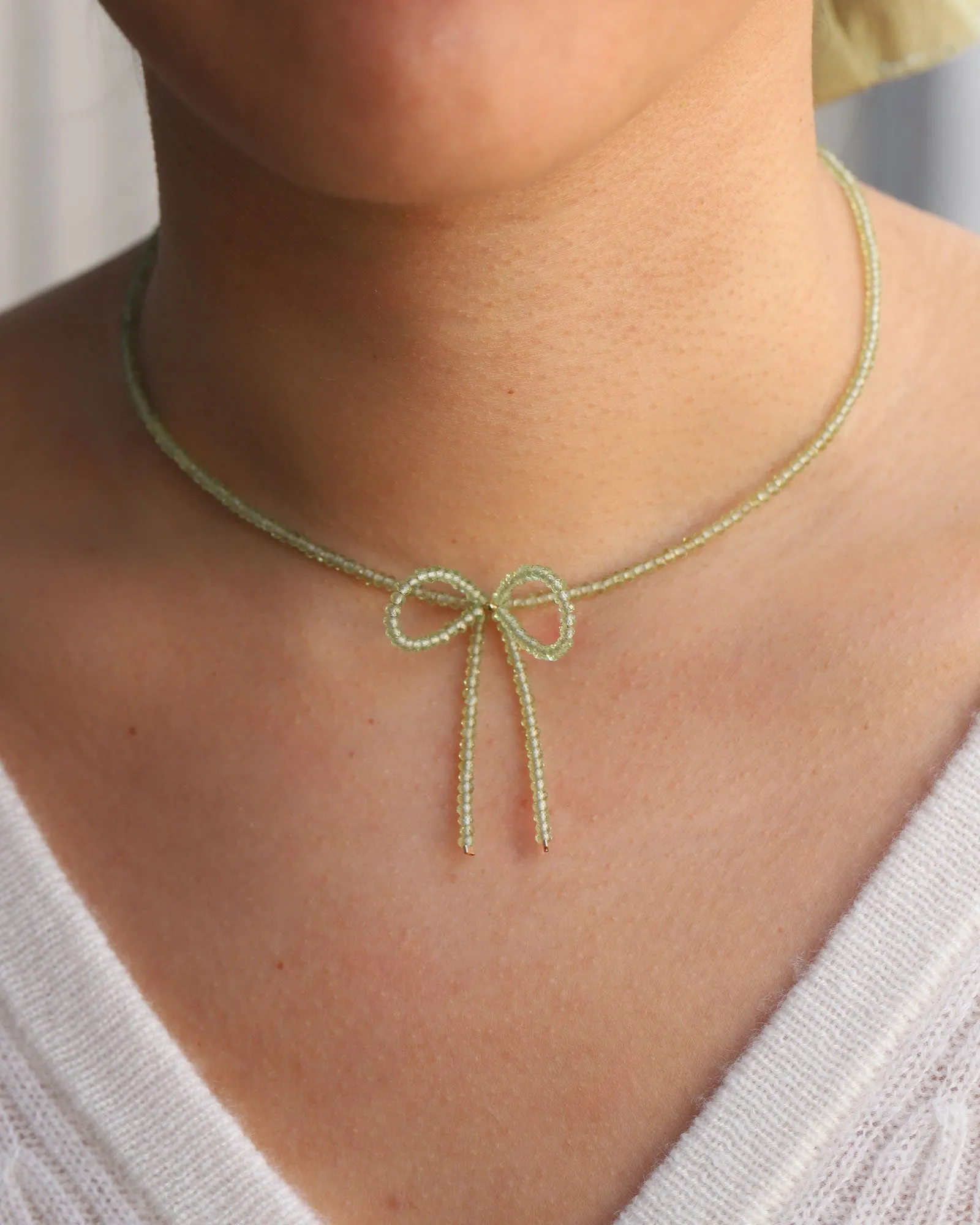 Peridot Bow Necklace sold by Blue Ruby product image thumbnail 2