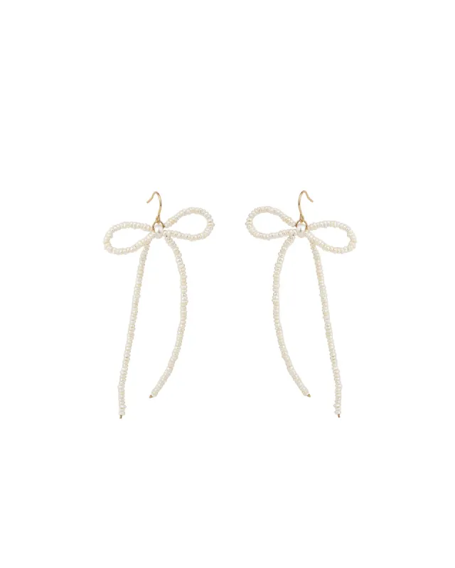 Pearl Long Bow Hooks sold by Blue Ruby