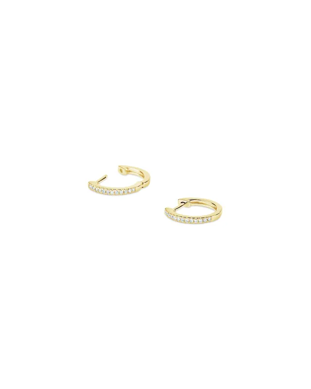 Pavé Diamond Huggies | 12mm sold by Blue Ruby