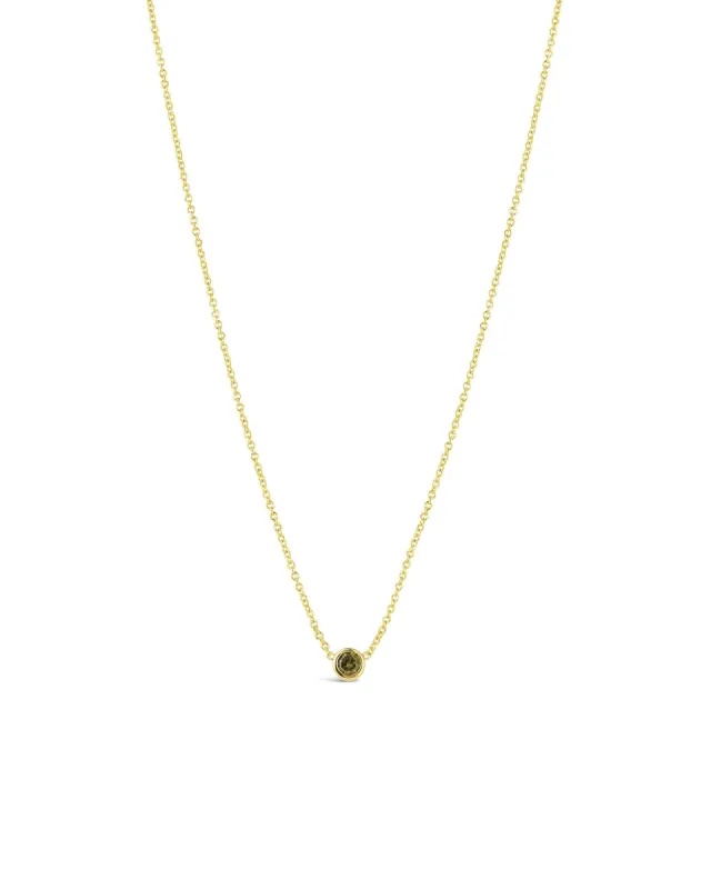 Bezel CZ Birthstone Necklace sold by Blue Ruby