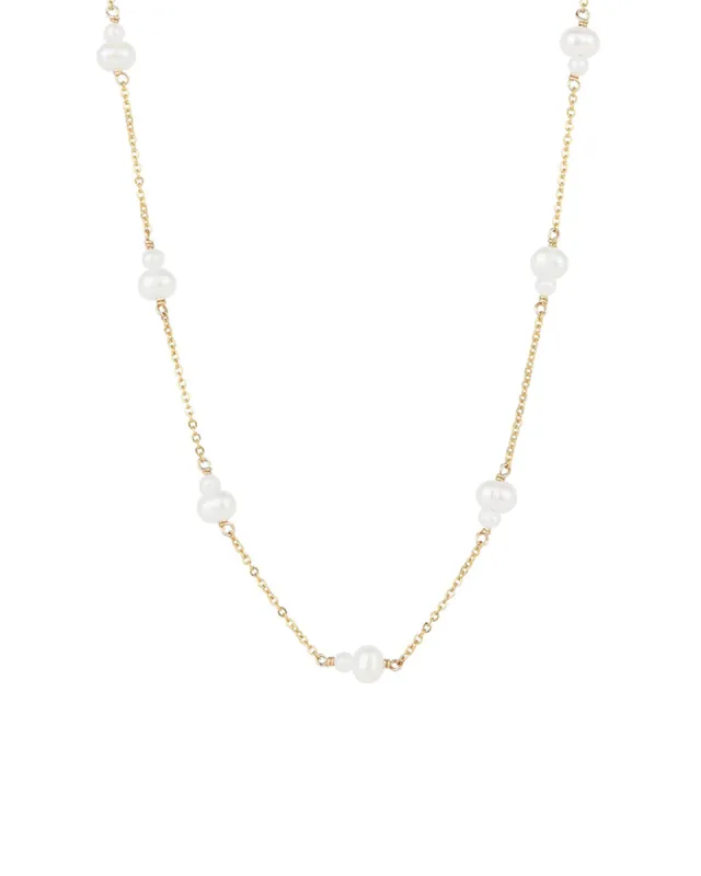 Double Pearl Station Necklace sold by Blue Ruby