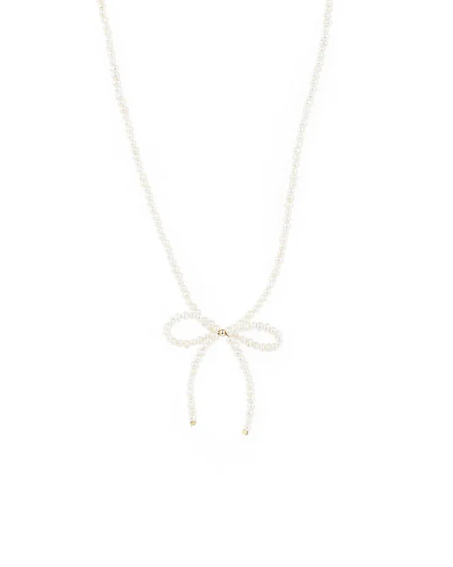 Pearl Bow Necklace sold by Blue Ruby