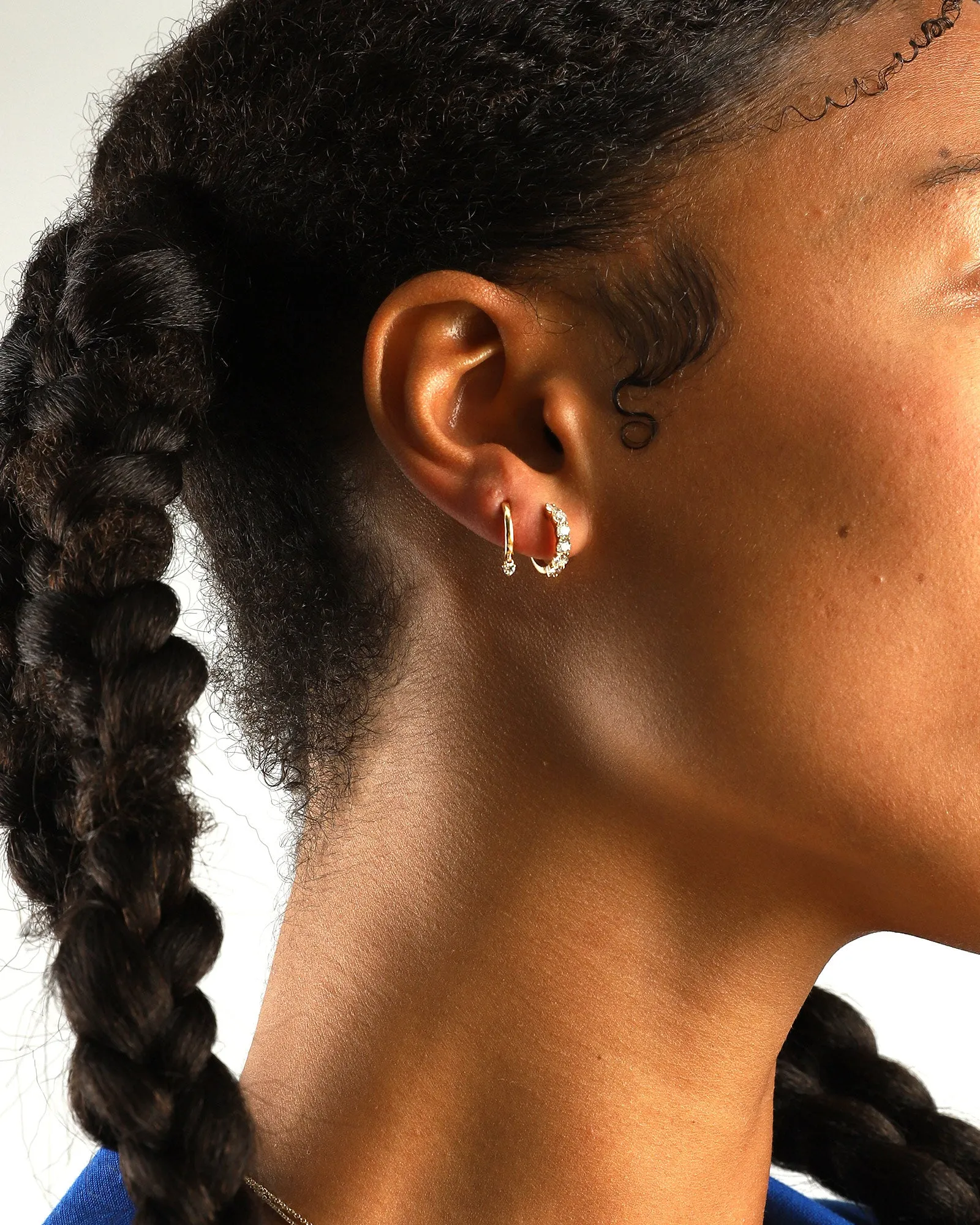 Prong Diamond Huggies | 13mm sold by Blue Ruby product image thumbnail 2