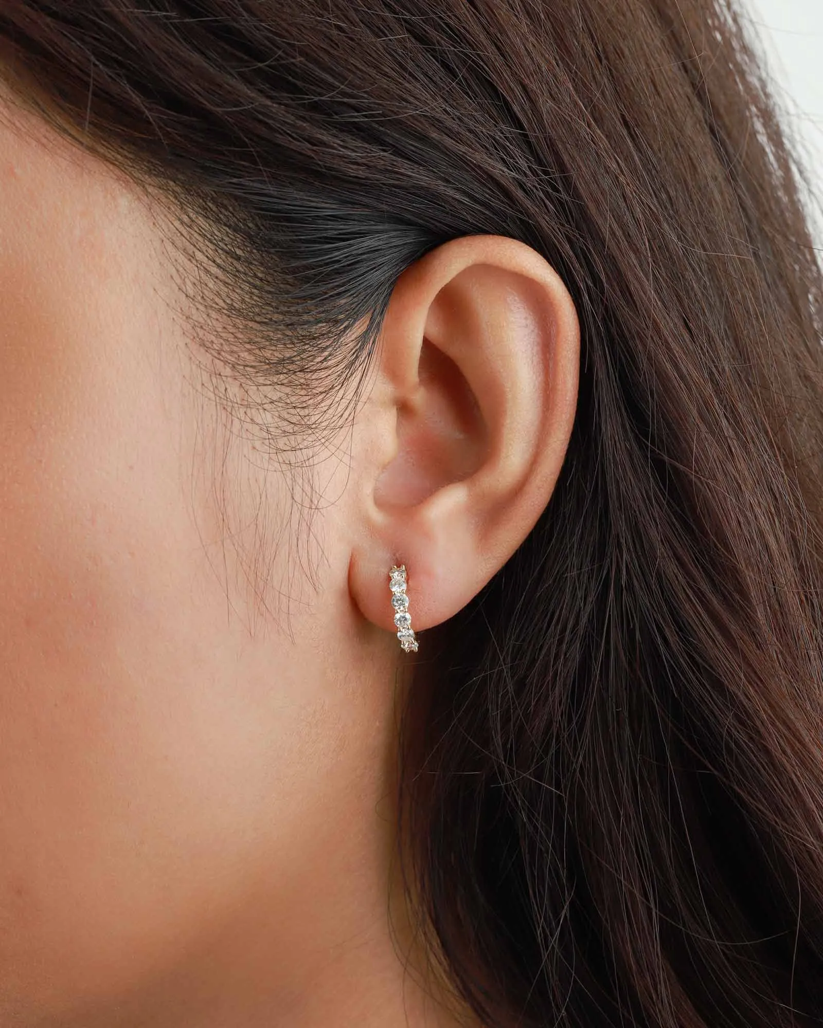 Prong Diamond Huggies | 13mm sold by Blue Ruby product image thumbnail 4