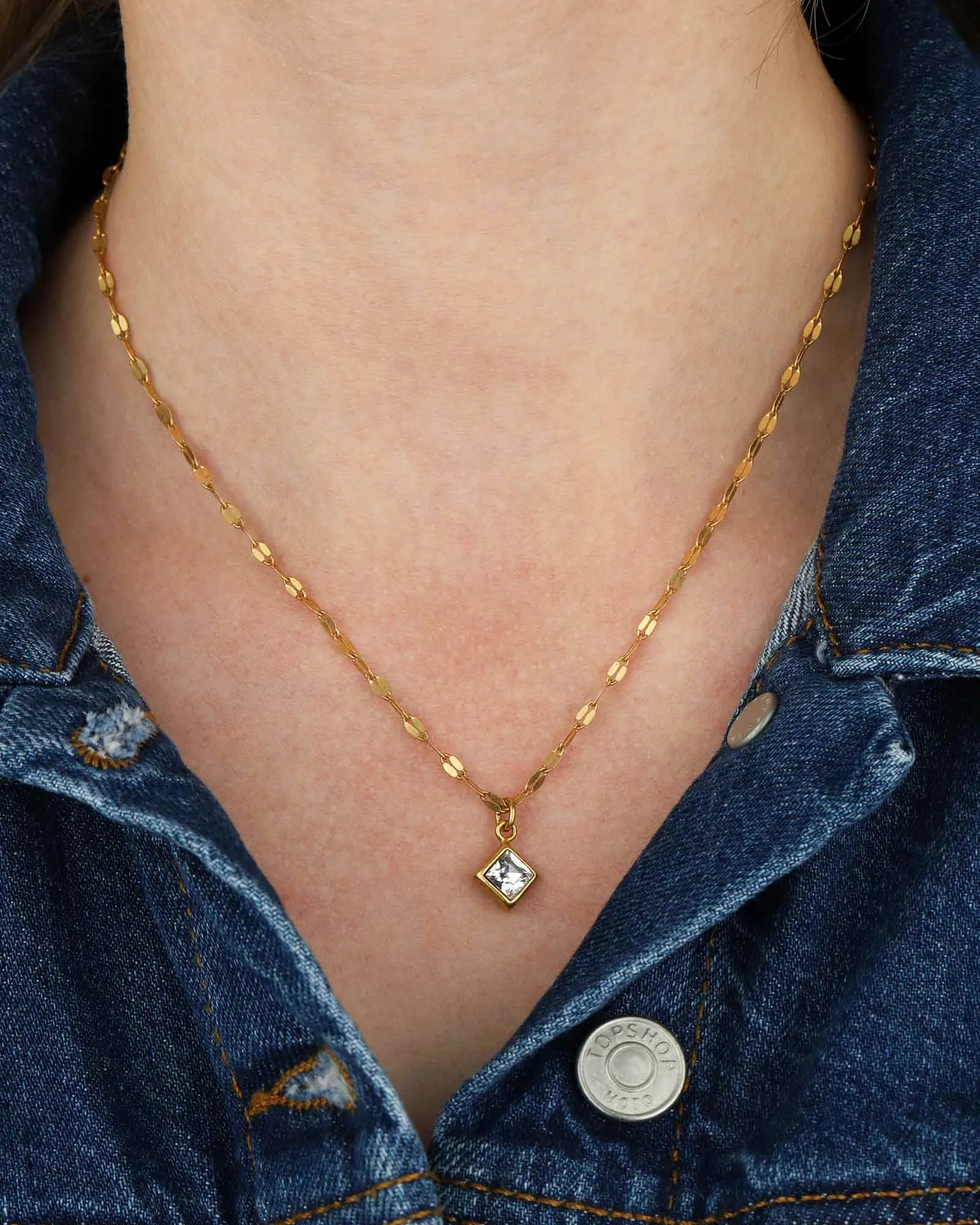 Square Crystal Drop Necklace sold by Blue Ruby product image thumbnail 2