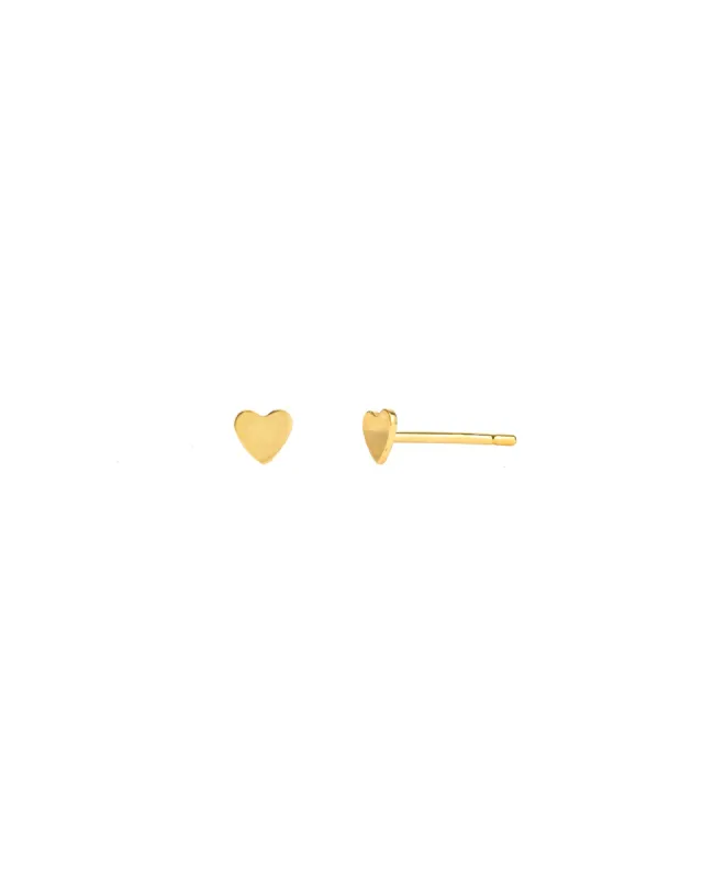 Flat Heart Studs sold by Blue Ruby