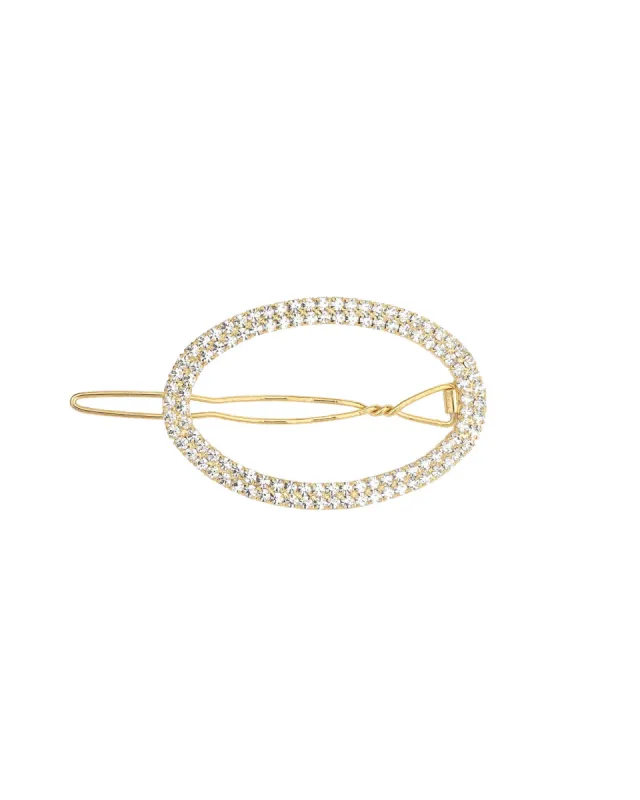 2 Row Crystal Oval Hairclip sold by Blue Ruby